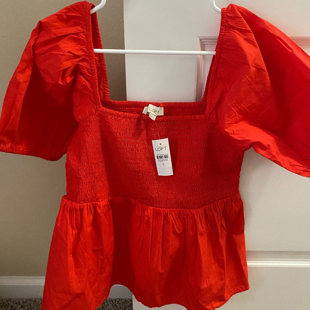 Red Smocked Top